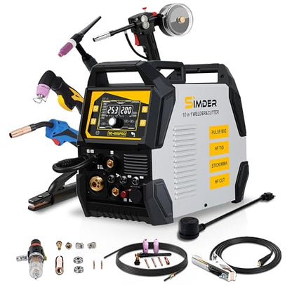 SSimder MIG Welder 110V 220V Dual Voltage MIG Welding Machine Multiprocess Welder for Home DIY