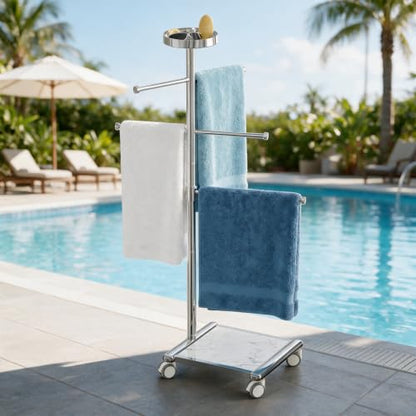 Freestanding Pool Towel Rack Outdoor