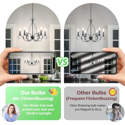 E12 LED Candelabra Light Bulbs 60W Equivalent