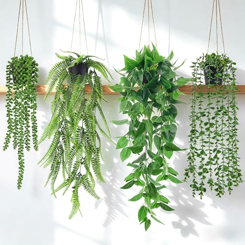 Fake Plants Hanging Artificial Ivy Vine Faux Eucalyptus Hanging Plants