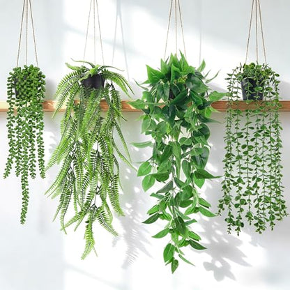 Fake Plants Hanging Artificial Ivy Vine Faux Eucalyptus Hanging Plants