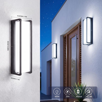 50W LED Outdoor Wall Light (1/50w/6000k/Black)
