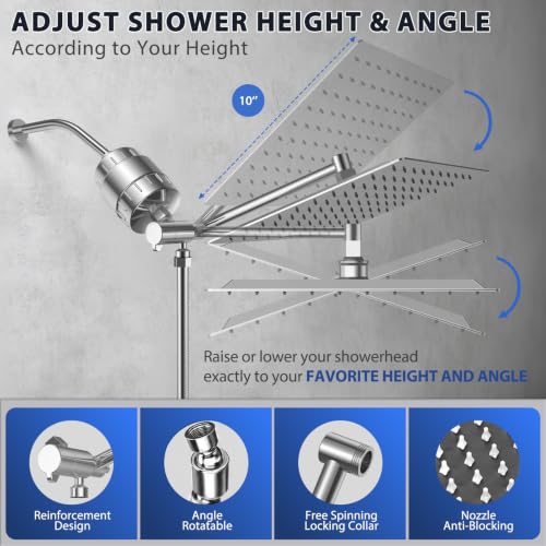 High Pressure Rain Showerhead Combo Handheld Shower Spray Set Shower Stalls Must Have