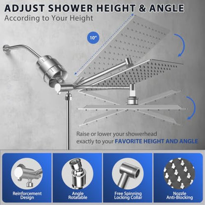 High Pressure Rain Showerhead Combo Handheld Shower Spray Set Shower Stalls Must Have