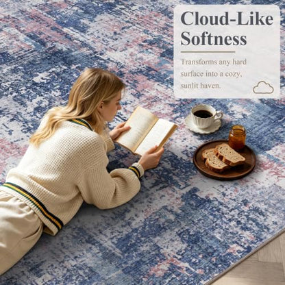 2x6 Runner Rug (Pink & Blue / 2' x 6' (Rectangular))