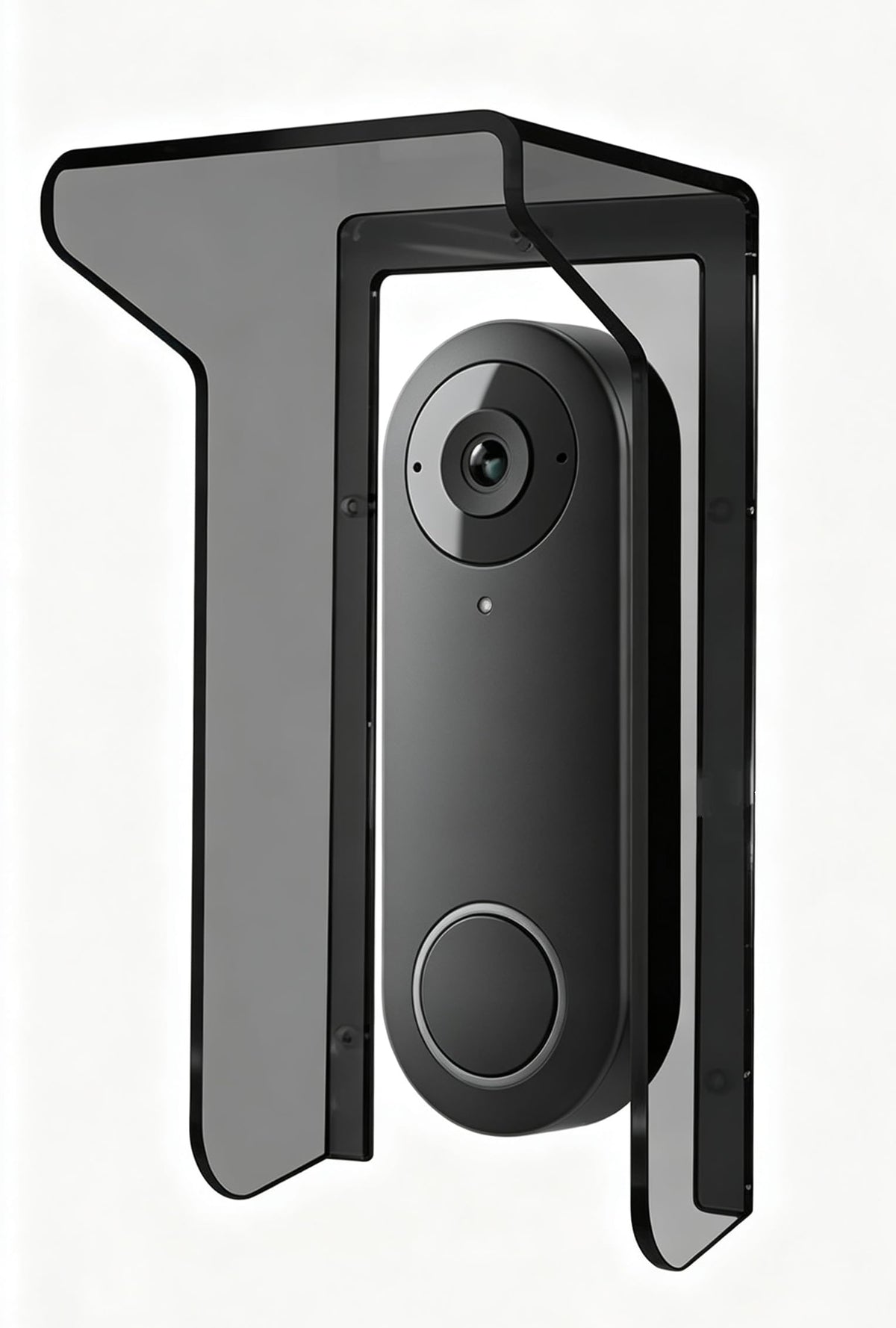Glare Sun Shade Doorbell Rain Cover (Black Transparent)