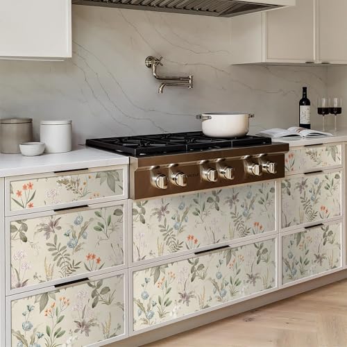 Peel and Stick Wallpaper Black Floral Self Adhesive Vinyl Wallpaper Waterproof Vintage Decor Wallcovering for Bedroom
