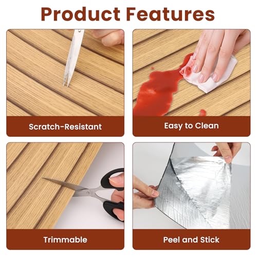 Thick Peel and Stick Slat Wall Panel Self