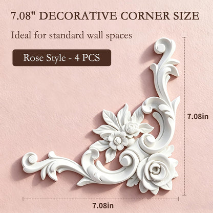 Corner Wall Molding (7.08", Rose Style)