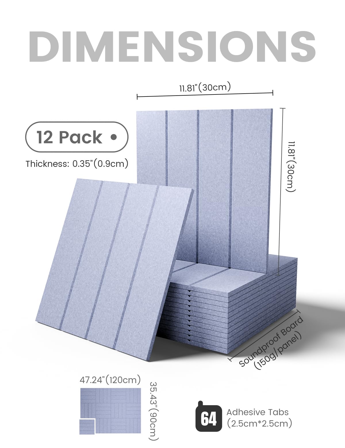 Felt Bulletin Board & Cork Board Alternative 48'' x 36'' (Lavender-1 / Bold-stripe 12-pack)