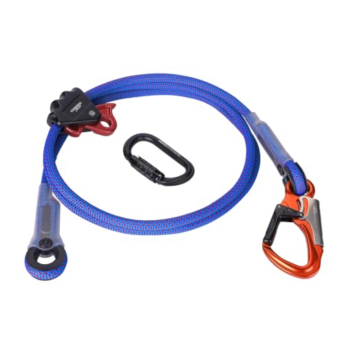 1/2" X 8/10/12 FT Flip Line Kit,Arborist Positioning Lanyard Kit with Triple Lock Carabiner Adjustable Positioning Rope for Fall Protection, Arborist, Tree Climbers, Fall Protection
