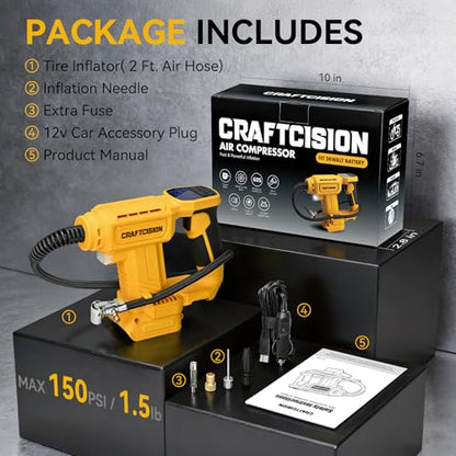 Cordless Tire Inflator Air Compressor