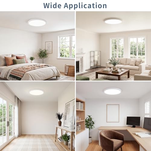 15 Inch LED Flush Mount Ceiling Light (White / 15"-4Pack)