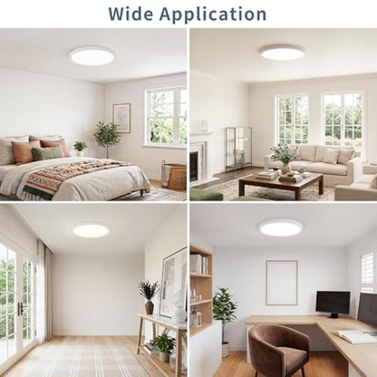 15 Inch LED Flush Mount Ceiling Light (White / 15"-4Pack)