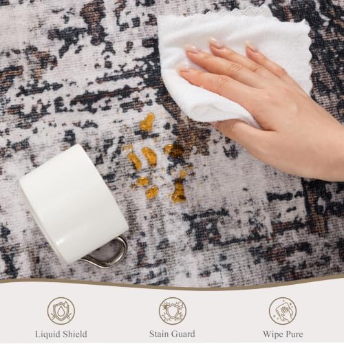 9x12 Washable Area Rug (Black & Brown / 9' x 12' (Rectangular))