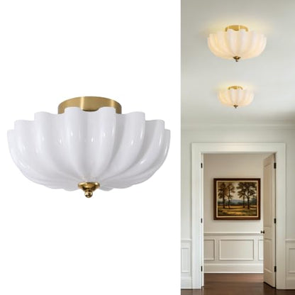 Milk Glass Schoolhouse Ceiling Light