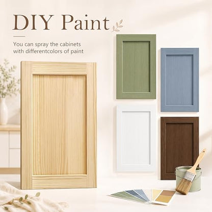 2 Pack Unfinished Pine Shaker Cabinet Doors