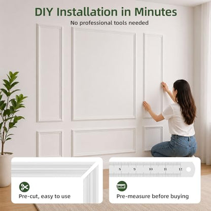 6 Pcs Pre Cut Wall Molding Kit