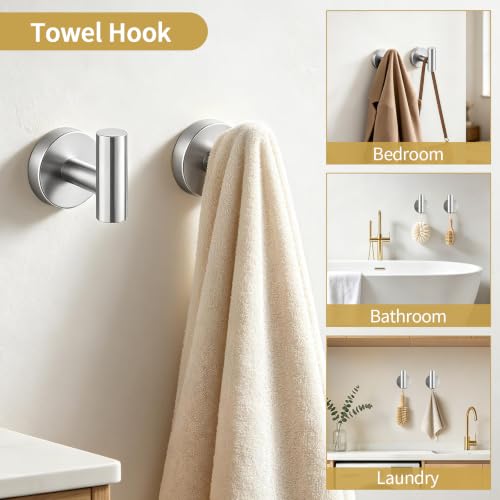 5 Piece Brushed Nickel Bathroom Accessories Set Bathroom Towel Bar (Brushed Nickel)