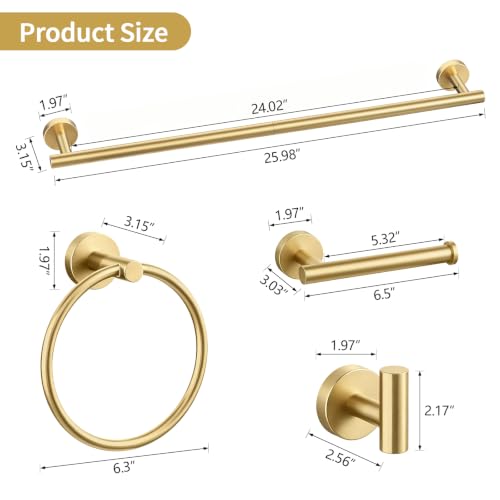 5 Piece Bathroom Accessories Set 24 Inch Bathroom Towel Bar