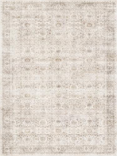 2x3 Entryway Rug Grey Washable Vintage Rugs for Entryway Kitchen Low Pile Non