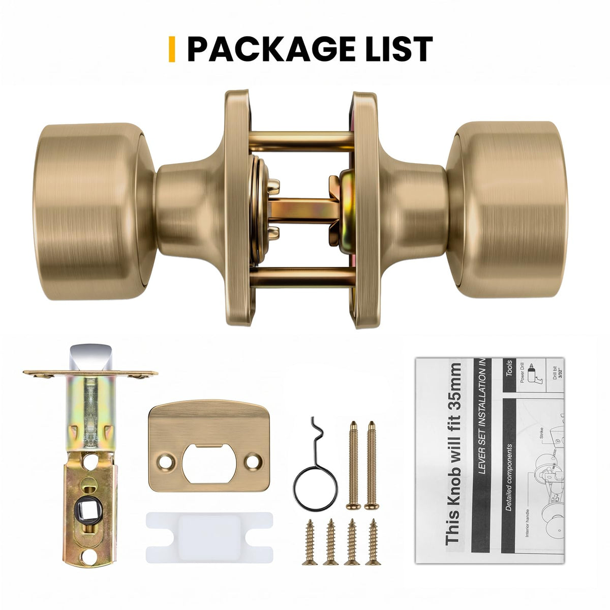 Champagne Bronze Closet Door Knobs (Champagne Bronze)