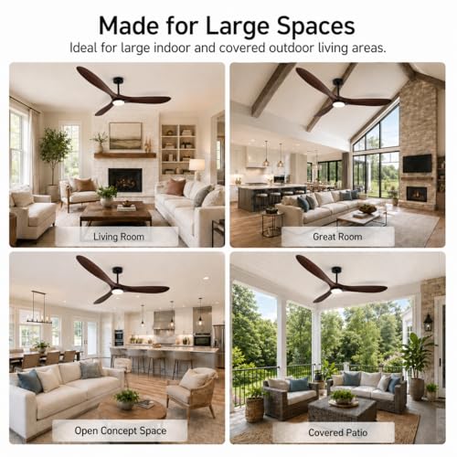 70" Ceiling Fan with Light (Walnut Finish / 70 Inches)