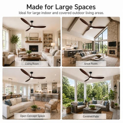 70" Ceiling Fan with Light (Walnut Finish / 70 Inches)
