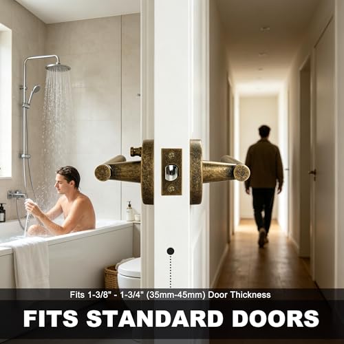 Privacy Door Handle with Lock (Vintage Bronze)