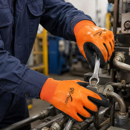 Waterproof Work Gloves for Men Women Double Nitrile Coated Gloves with Non