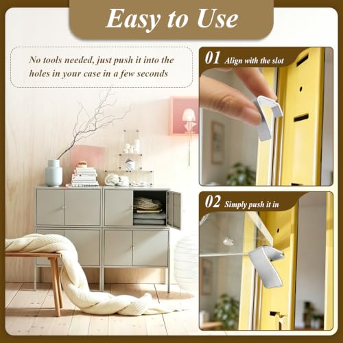 5 Pcs 114594 Metal Shelf Bracket Clips Compatible with IKEA Fabrikor Glass Door Cabinet