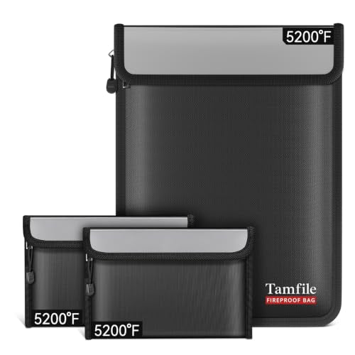 Fireproof Document Bag with 2 Pcs Travel Case