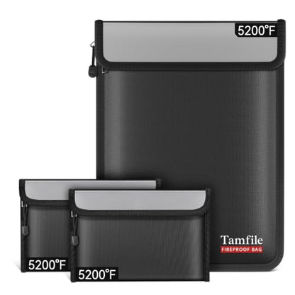 Fireproof Document Bag with 2 Pcs Travel Case