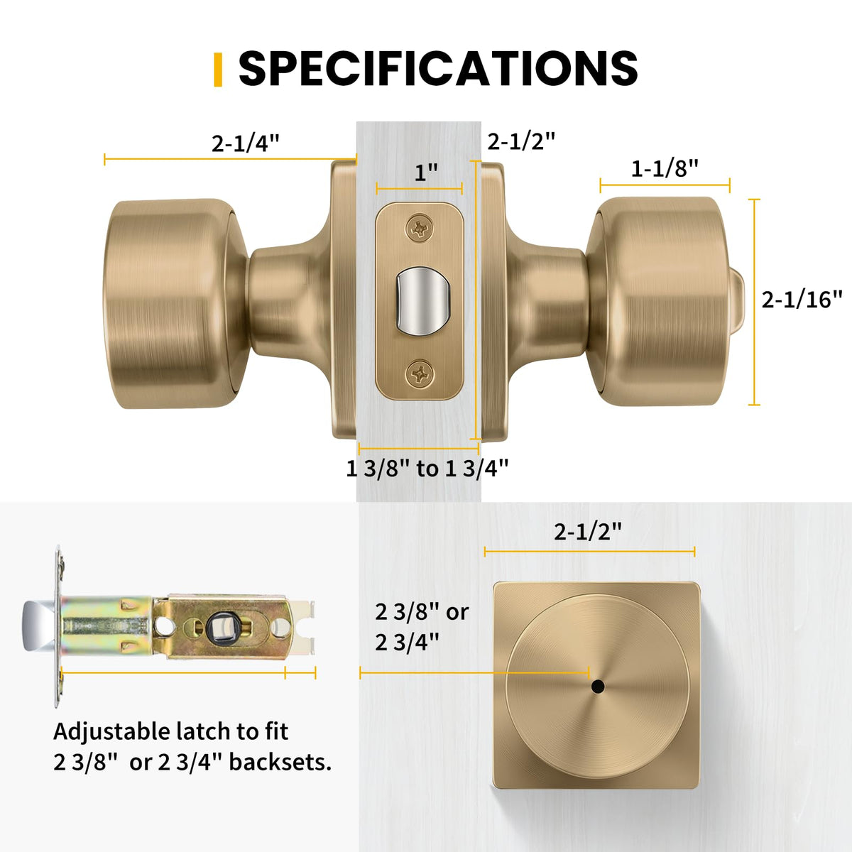 Champagne Bronze Door Knobs Interior (Champagne Bronze)