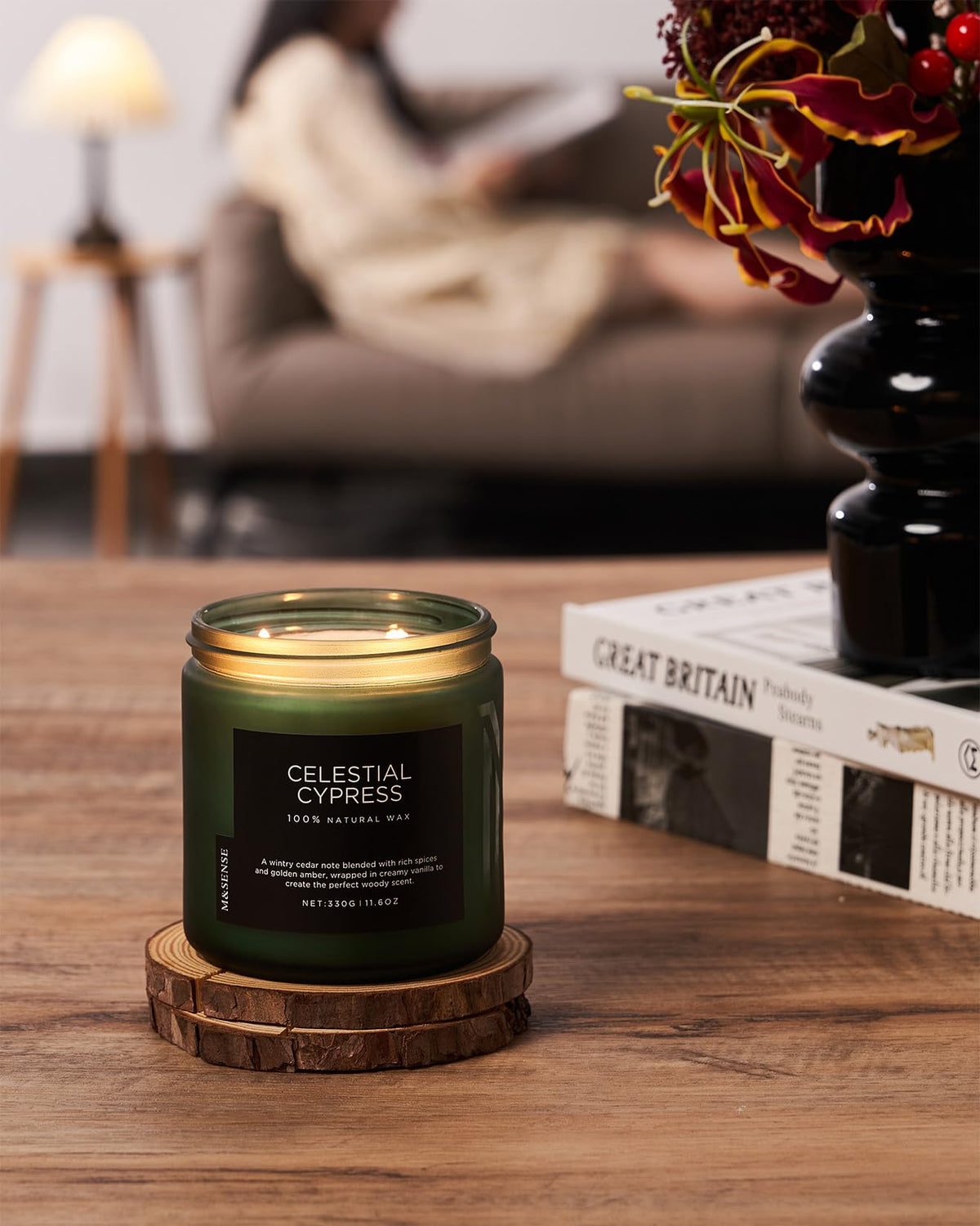 Celestial Cypress Scented Candles for Home (Celestial Cypress / Medium Jar)
