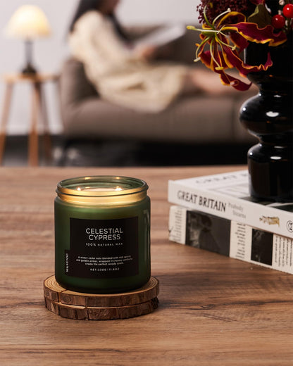 Celestial Cypress Scented Candles for Home (Celestial Cypress / Medium Jar)