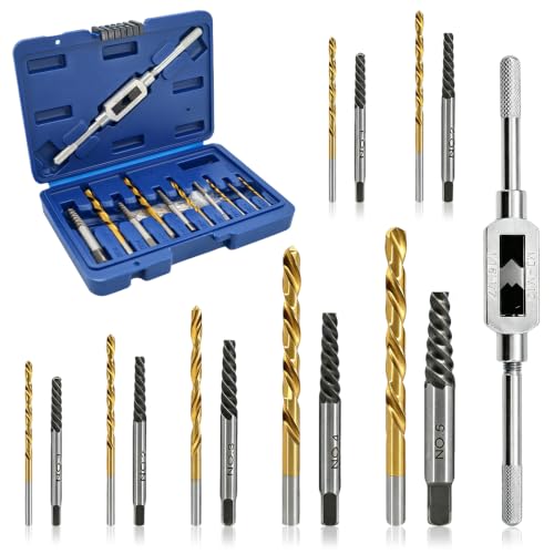 Screw Extractor Set With Left Hand Drill & Tap Wrench For Broken