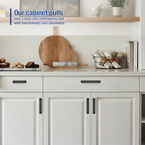 Matte Black Cabinet Pulls Cabinet Handles (Black / 3 inch Hole Center)