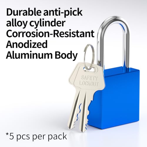 5 Pack Aluminum Safety Padlocks