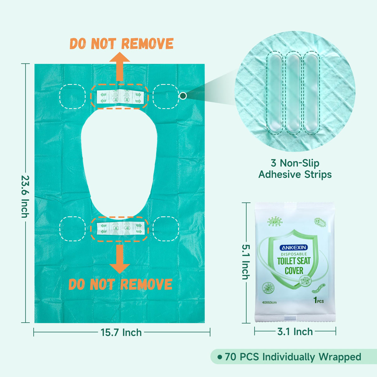 Disposable Toilet Seat Covers (Waterproof-70 PCS)