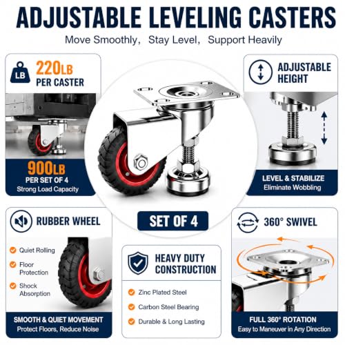 Leveling Plate Caster Wheels