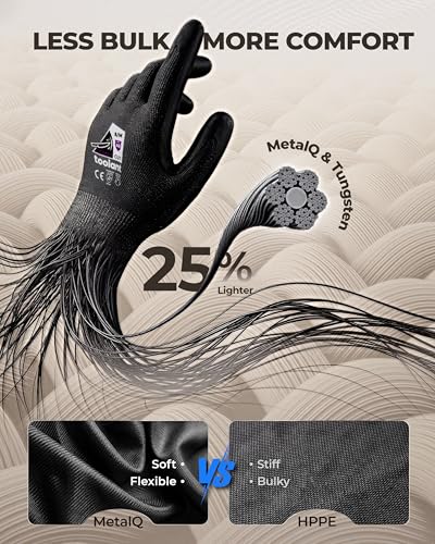A6 A9 ANSI & EN388 Certified Metal Q ComfyCut Cut Resistant Gloves