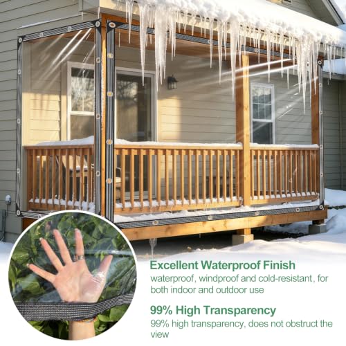 Clear Tarp Heavy Duty Waterproof Clear Tarps 14Mil Thickened PVC