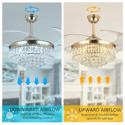 Crystal Ceiling Fan with Light