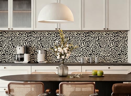 Abstract Geometric Stripes Peel and Stick Wallpaper