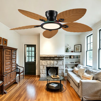 Ceiling Fans with Lights (Wood RGB)