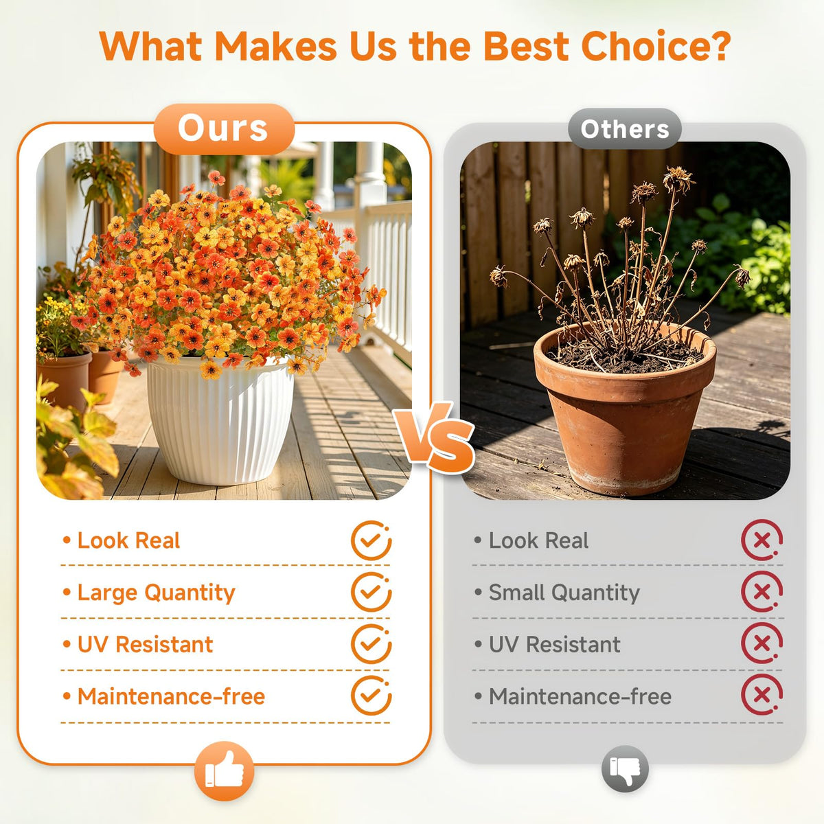 96 Bundles Artificial Fall Flowers (Fall Orange)