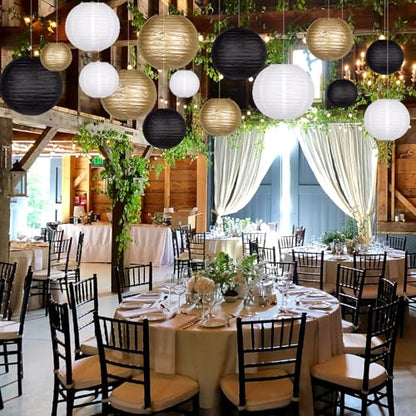 Round Chinese Paper Lanterns Decorative 15pcs for Wedding Birthday Party Baby Showers Decoration¡­
