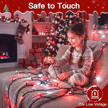 500 LED Christmas Lights Outdoor (Red and White / 500 LED)