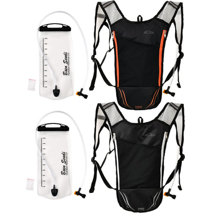 2 Pack Hydration Pack with 2L Backpack Water Bladder (Orange+Grey (2 Pack))